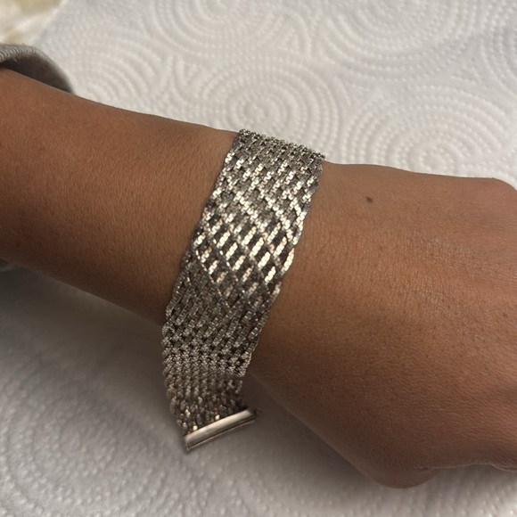 Beautiful 925 Italy sterling Multi Braided Bracelet 7.5in" - wide - 27g- S20 - Picture 2 of 4